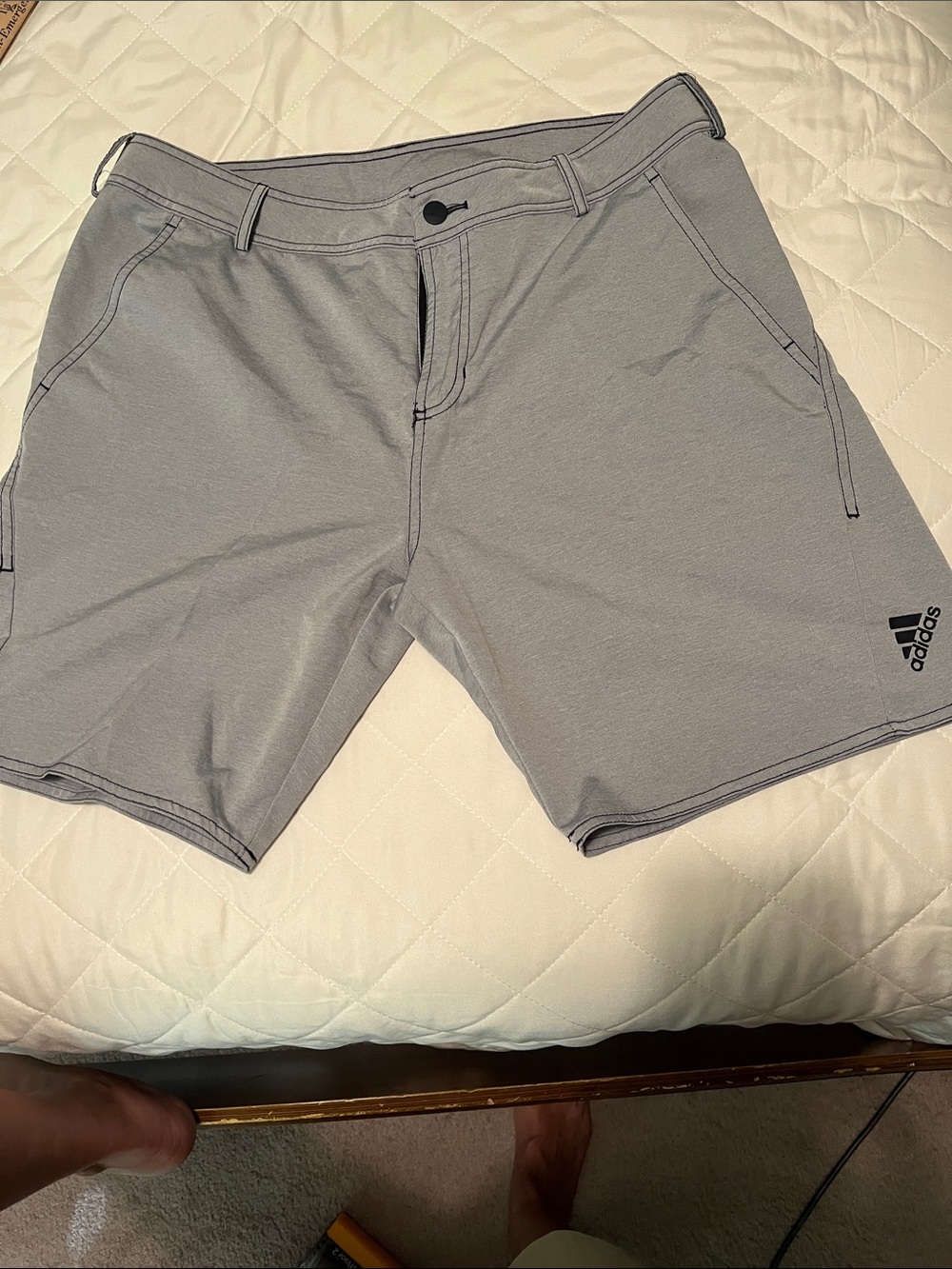 adidas Men's Light Gray Athletic Shorts